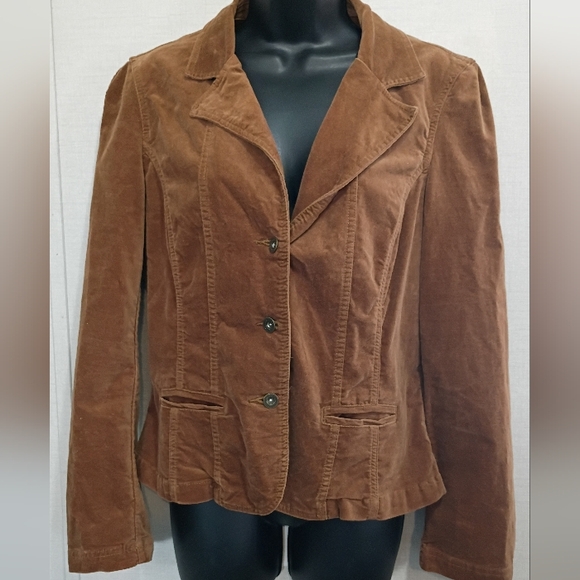 Vintage Jordache Jacket  Large Women's Brown Y2K Faux Suede Button Up Cotton - Picture 1 of 12